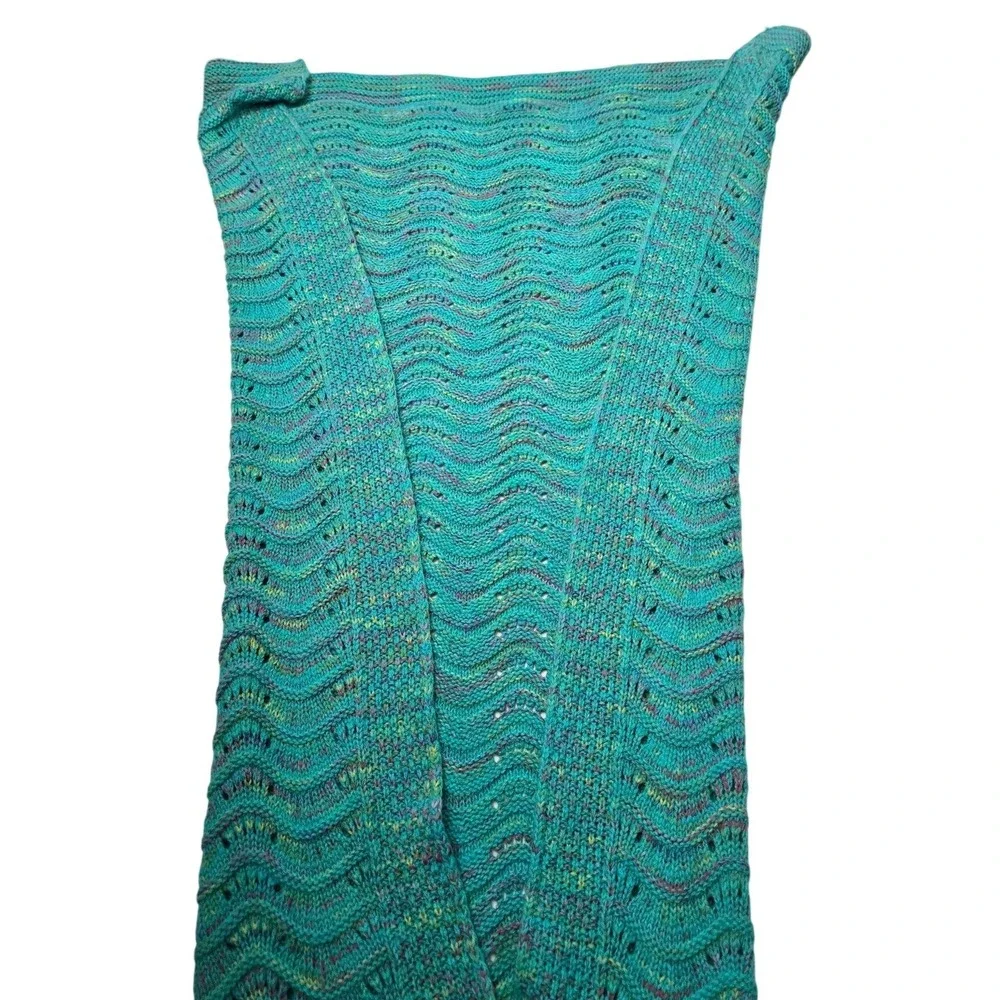 Kids Teal Crochet Mermaid Tail Blanket Multicolored Knit Snuggle Lap‎ Throw